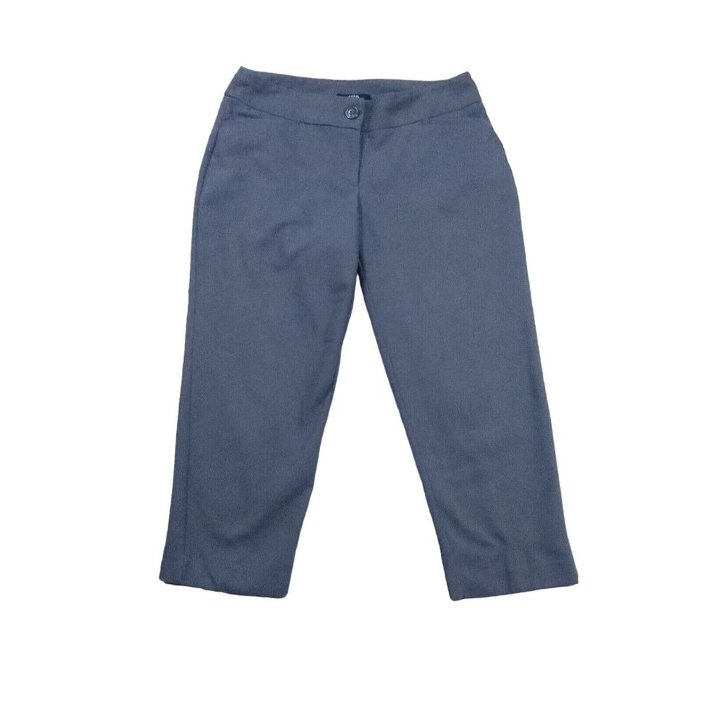 APT. 9 Pants Women's 8 Straight Leg Button Closure Cropped Trousers Gray 8